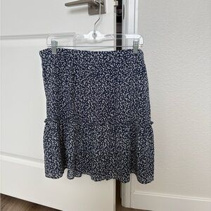 J. Crew Navy Floral A-Line Skirt